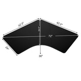 72 x 36 inch Solid 3-Piece Table Top, L-Shaped Desktop for Height Adjustable Frame