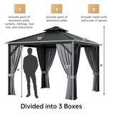 Tangkula 10x10 Ft Hardtop Gazebo, Double-Top Outdoor Gazebo with Galvanized Steel Roof