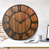 Tangkula 30 Inch Round Wall Clock, Farmhouse Large Wall Clock with Roman Numerals