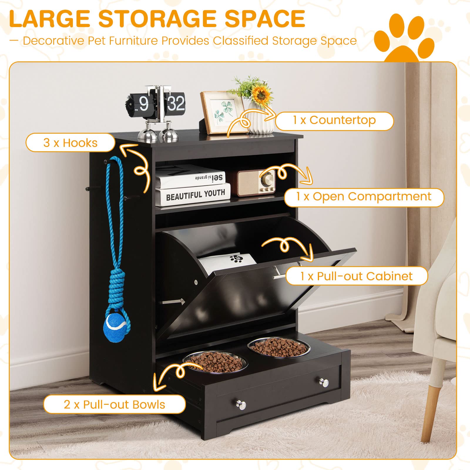 Dog Food Storage Cabinet - Tangkula