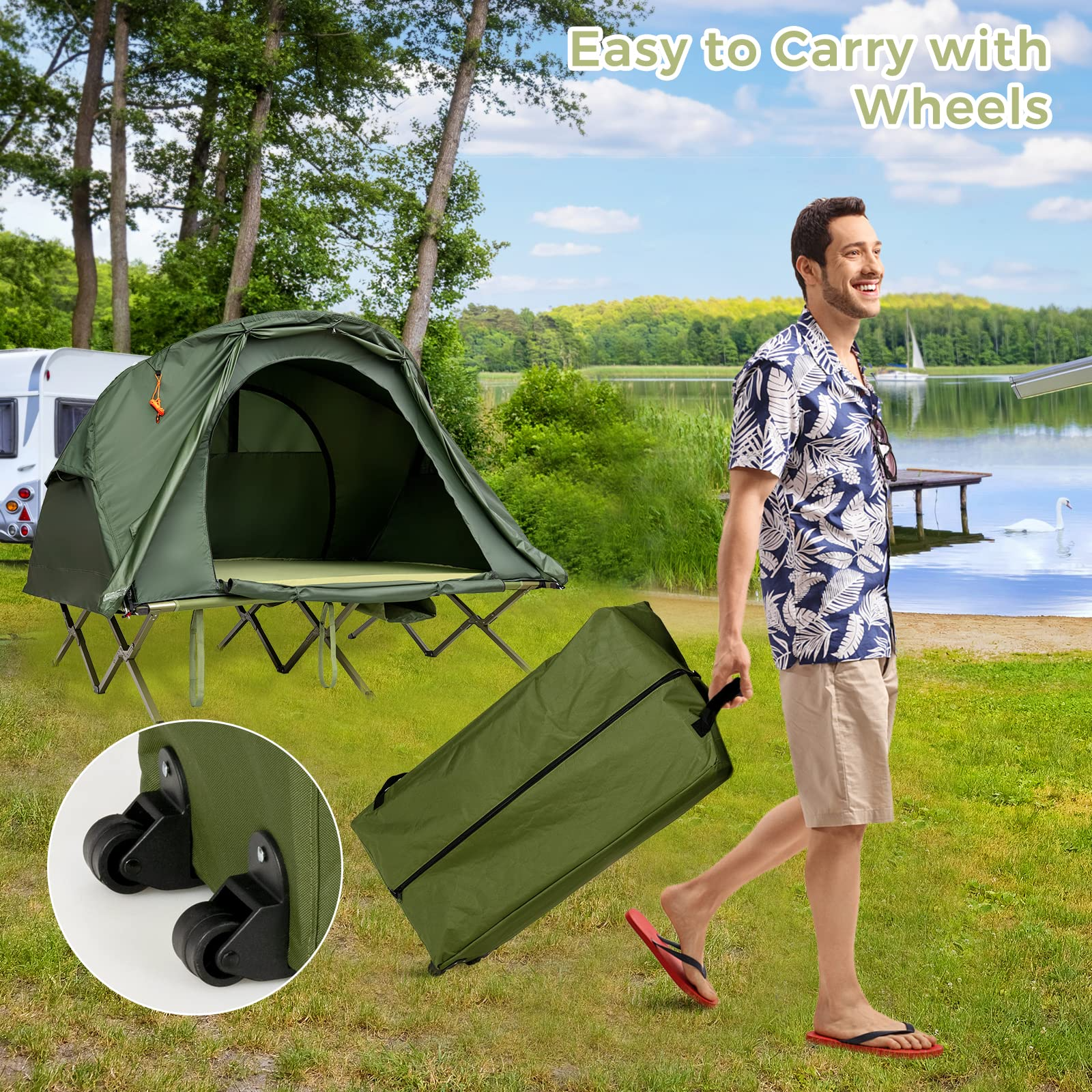 4-in-1 Folding Tent - Tangkula