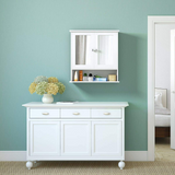 Tangkula Bathroom Cabinet Wall Mounted with Double Mirror Doors