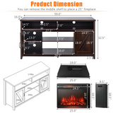 Tangkula Electric Fireplace TV Stand, 59 Inches TV Console