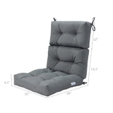 Patio High Back Chair Cushion, Tufted Chair Seat Pads with Non-Slip String Ties