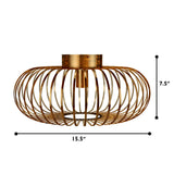 Tangkula Metal Flush Mount Ceiling Light, Antique Brass Metal Ceiling Pendant Light with Strong Arc Iron Lamp-shade