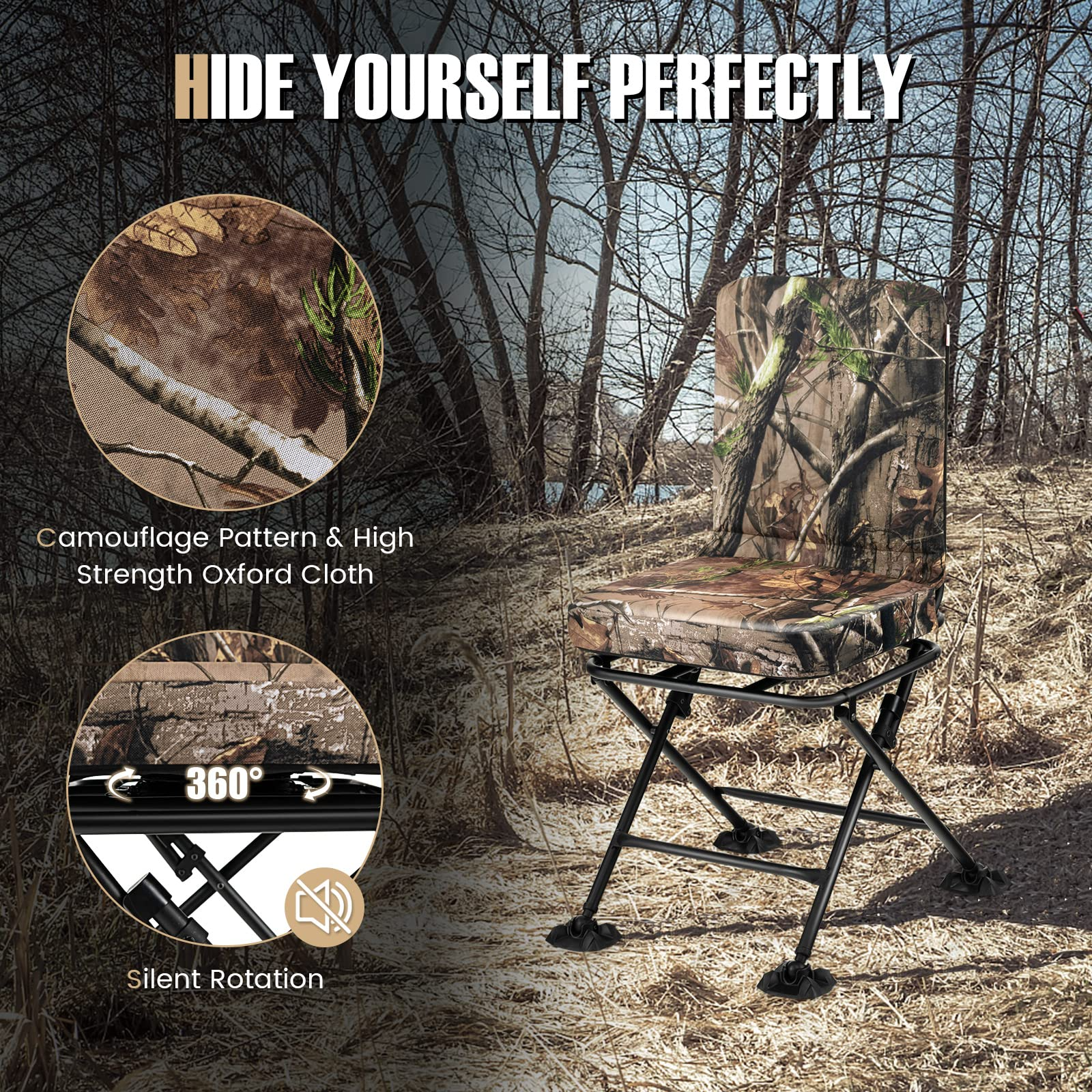 360 Degree Swivel Hunting Blind Chair - Tangkula