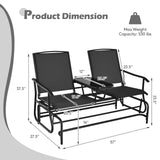 Tangkula 2 Person Swing Glider Chair, Patio Rocking Loveseat