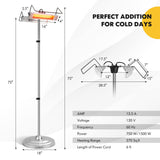 Tangkula 1500W Electric Patio Heater, Fast Heating 270 Sq.Ft Infrared Heater with 3 Modes