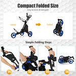 Golf Push Pull Cart - Tangkula