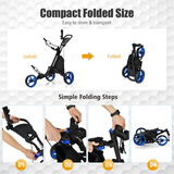 Golf Push Pull Cart - Tangkula