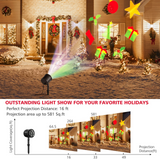 Tangkula Christmas Projector Light, Rotating LED Projection Lamp with 60-degree Adjustable Angle