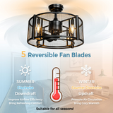Tangkula Caged Ceiling Fan with Light