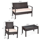 4 PCS/8 PCS Patio Furniture Sets, Rattan Chair Wicker Set, Outdoor Bistro Sets