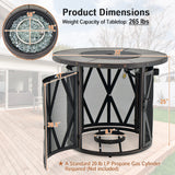 Tangkula 32 Inch Patio Round Fire Pit Table