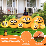 Tangkula 8 FT Halloween Inflatable Pumpkin Patch Lanterns with Witches' Cat