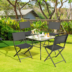 Patio Folding Chairs Set of 4 - Tangkula