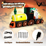 Tangkula 8 FT Long Halloween Inflatable Skeleton Ride on Train