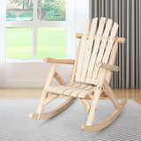 Tangkula Log Rocking Chair, Outdoor Wood Porch Rocker Chair(1 & 2, Natural)