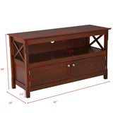 Wooden TV Stand for TVs Up to 50 Inch, X Shape Console Storage Cabinet