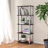 Tangkula 57" Storage Shelves, Space-Saving 5-Tier Storage Rack Organizer(Walnut & Black)