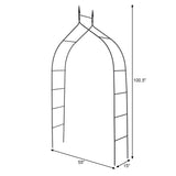8.4 Ft Gothic Garden Arbor, Metal Arbor Trellis for Climbing Plants, Roses, Vines
