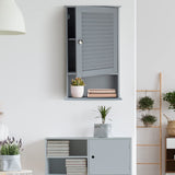 Tangkula Medicine Cabinet, Wall Mounted Bathroom Cabinet Single Door Wooden