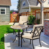 4-Piece Patio Dining Chairs, No Assembly Needs, Cushioned Armchairs with Anti-Rust Steel Frame