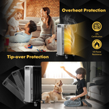 Tangkula 1500W Oil Filled Radiator Heater, Electric Space Heater with 3 Heat Settings