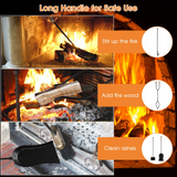 Tangkula 5-Piece Fireplace Tool Set, Heavy Duty Fire Wood Tool Set with Tong, Brush, Shovel, Poker, Stand