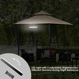 Tangkula 8"x 5" Grill Gazebo, Outdoor Patio Barbecue Gazebo Shelter with LED Lights
