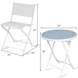 Tangkula 3 Pieces Folding Patio Bistro Set, No Assembly Required