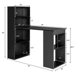 Writing Study Desk with Storage Shelves & CPU Stand - Tangkula