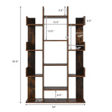 Tangkula Freestanding Tree Bookshelf, Corner Storage Organizer with 13 Open Shelves