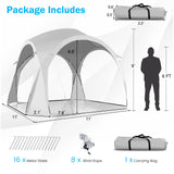 Tangkula 11x11 Ft Outdoor Canopy Tent, Portable Beach Shelter with Carry Bag