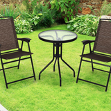 Tangkula 3 Pieces Patio Bistro Set, Outdoor Folding Chairs & Table Set