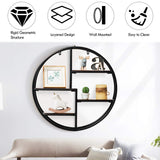 Tangkula Round Wall Shelf, Wall-Mounted Circular Shelf