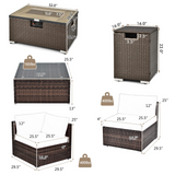 Tangkula 8 Piece Outdoor Wicker Sofa Set, Patio Rattan Conversation Set
