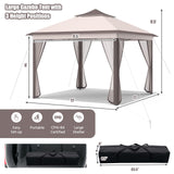 Tangkula 11x11 Ft Pop up Gazebo, 2-Tier Patio Gazebo with Netting, Carry Bag