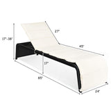 Tangkula Outdoor Chaise Lounge Chair, 5-Position Adjustable Rattan Recliner Chair