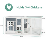 Tangkula 63 Inch Large Chicken Coop, Wood Hen House w/Nesting Box & Runway (Grey)