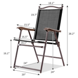 Tangkula Set of 2/4 Patio Folding Dining Chairs