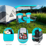 Tangkula Loveseat Camping Chair with Adjustable Shade Canopy