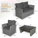 Tangkula 4 Pieces Patio Furniture Set