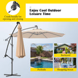 10FT Outdoor Patio Umbrella Solar LED Lighted Sun Shade Market Umbrella