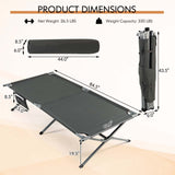 Tangkula Folding Camping Cot, Foldable Sleeping Cot with Side Storage Pocket with Carry Bag