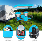 Tangkula Loveseat Camping Chair with Adjustable Shade Canopy