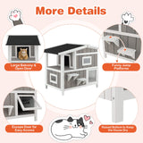 Tangkula 2-Story Outdoor Cat House