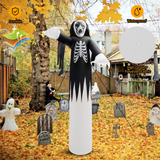 Tangkula 12 FT Halloween Inflatable Skeleton, Giant Blow up Halloween Decoration