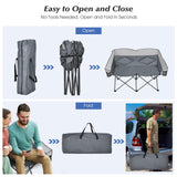 Tangkula Loveseat Camping Chair, Folding Camp Chair with Padded Seat