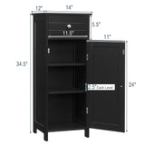 Bathroom Floor Cabinet, Wooden Side Storage Organizer Unit